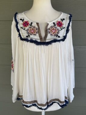 Banjara Embroidered Cropped Boho Top